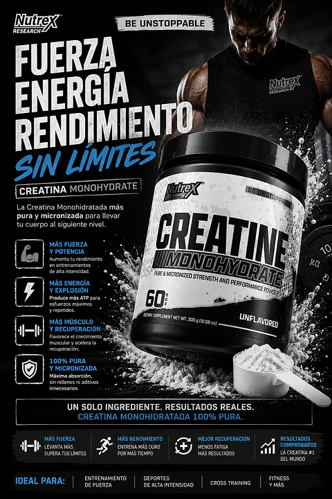 Creatina Drive 300 G Nutrex Research Sin Sabor