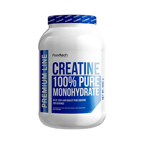 Creatina Monohidratada 100% Pure 1 Kg Foodtech Sin Sabor (200 Servicios)