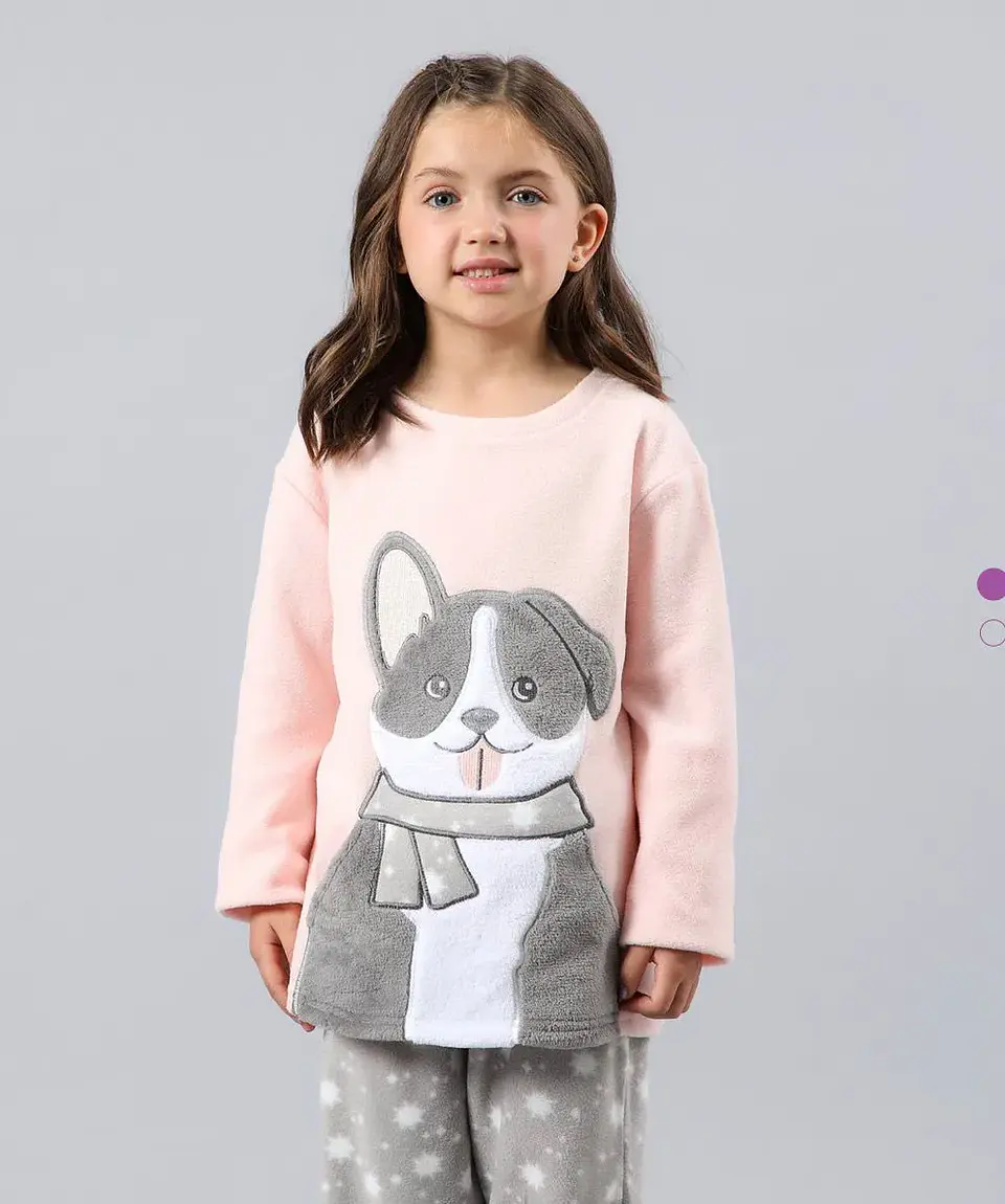 Pijama Perrito Niña rosado talla 8 1