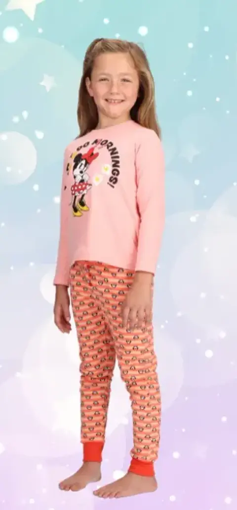 Pijama Minnie niña algodón rosado