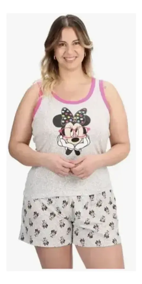 Pijama Minnie Mujer Gris Verano
