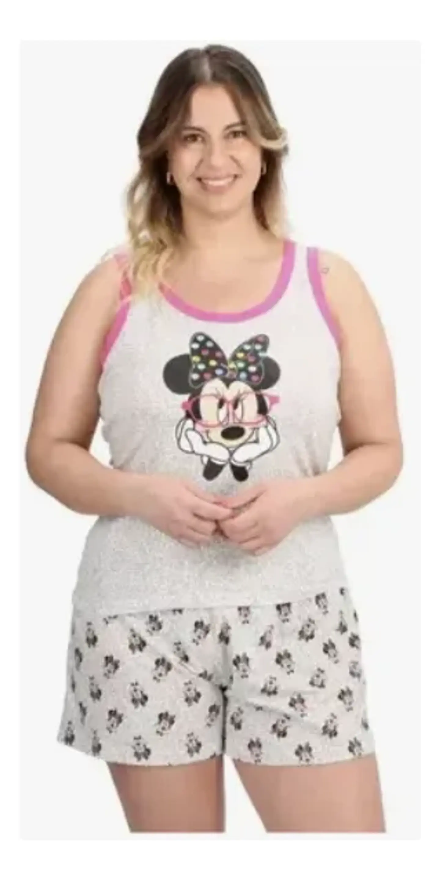 Pijama Minnie Mujer Gris Verano 1