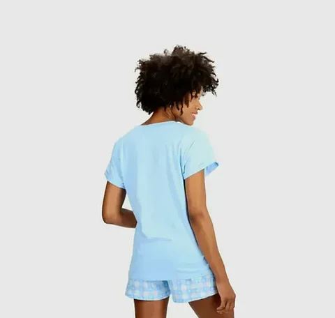 Pijama Minnie Mujer Celeste Verano