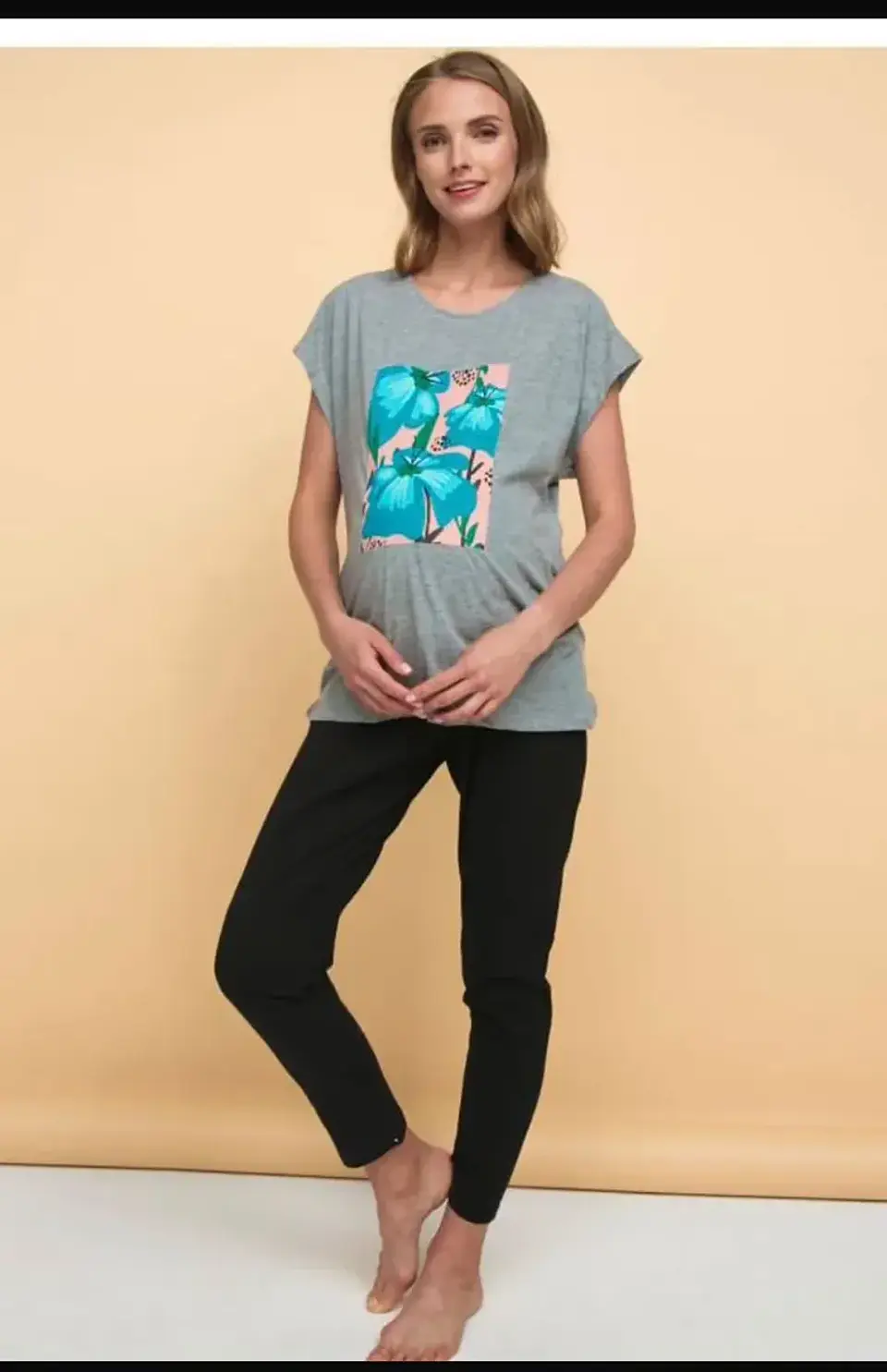 Pijama Maternal Gris 1