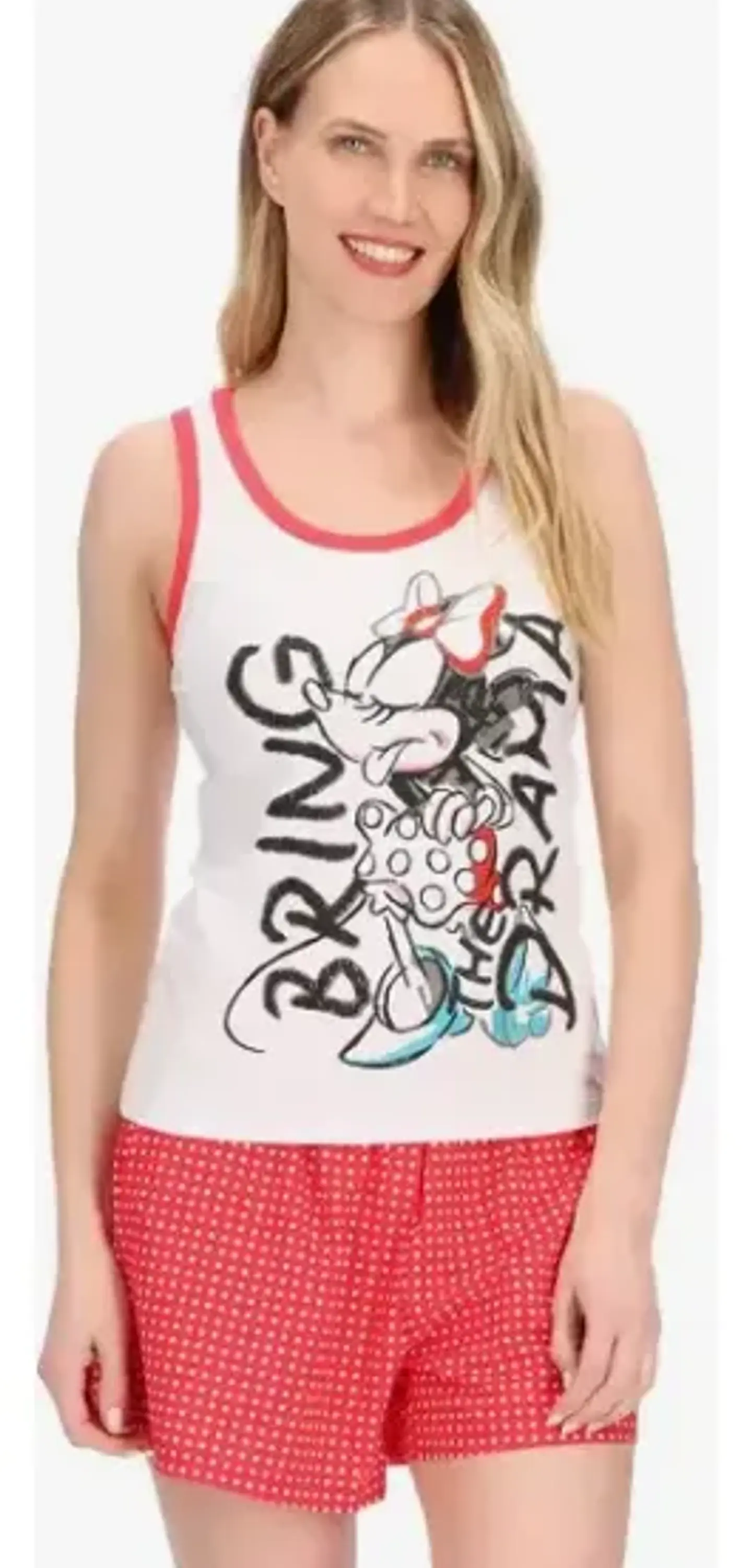 Pijama Minnie Mujer rojo  1