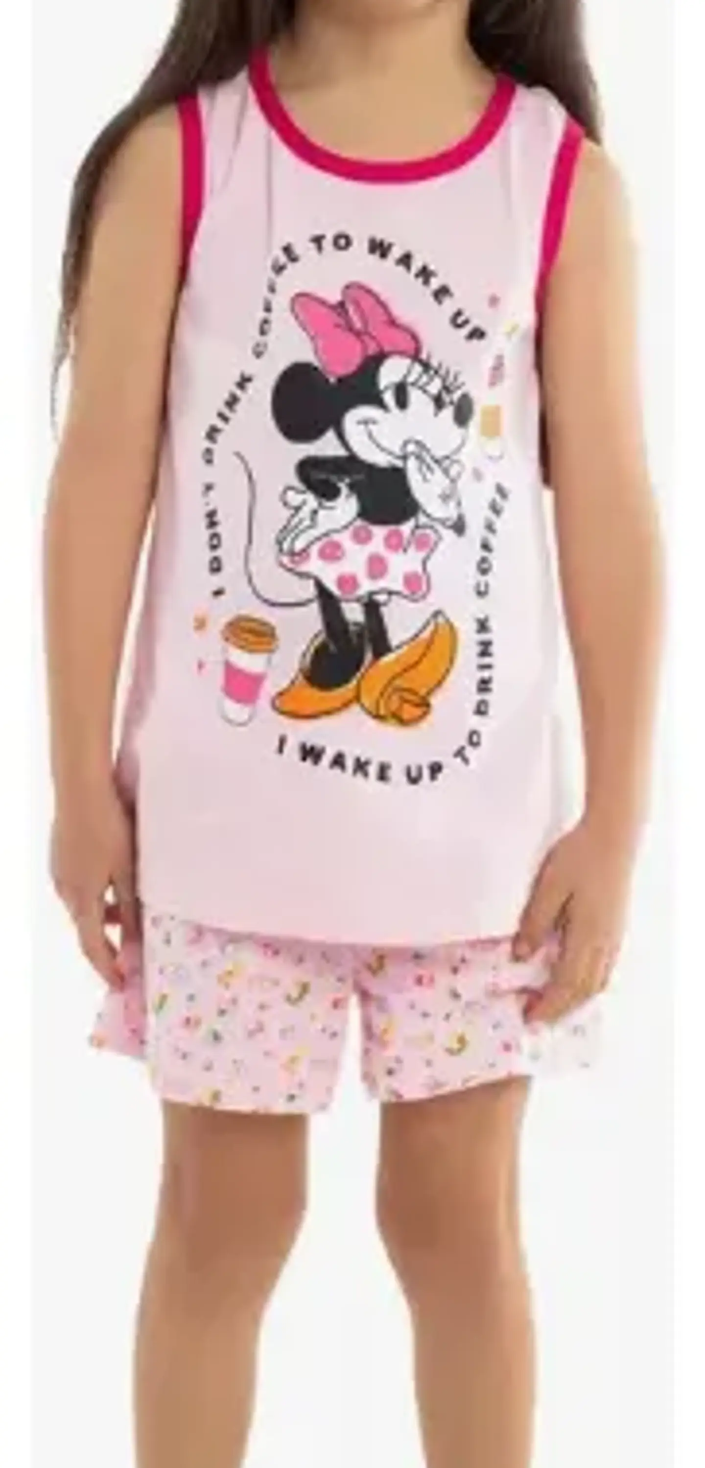 Pijama Minnie Niña Verano rosado 1