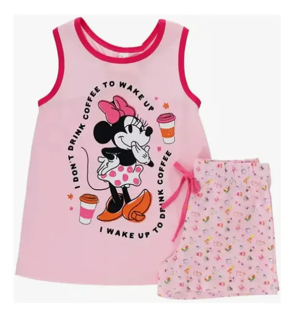 Pijama Minnie Niña Verano rosado 3