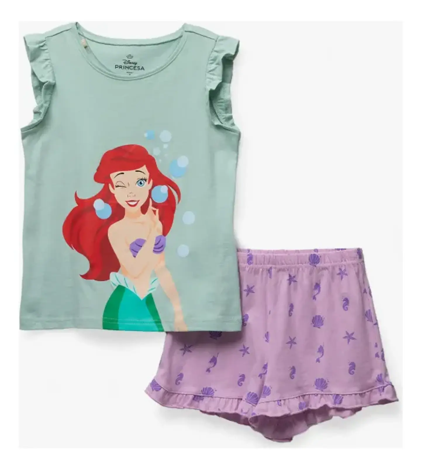 Pijama Disney Niña Verano La Sirenita  1