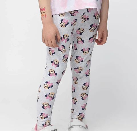 Calza Minnie Niña Algodon gris