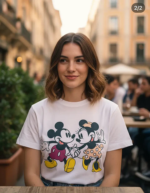Polera Mickey y Minnie Mujer