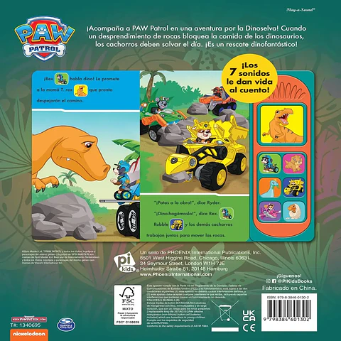 ¡Una Aventura Con Los Dinosaurios! Libro De Sonidos: Paw Patrol