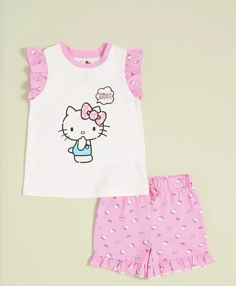 Pijama Hello Kitty Niña Algodón Verano
