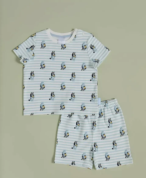Pijama Bluey Niño Algodón Verano