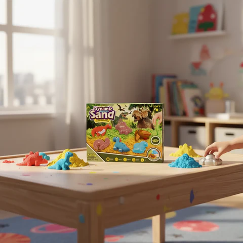 Arena mágica Niños Dinosaurios- espacio- frutas
