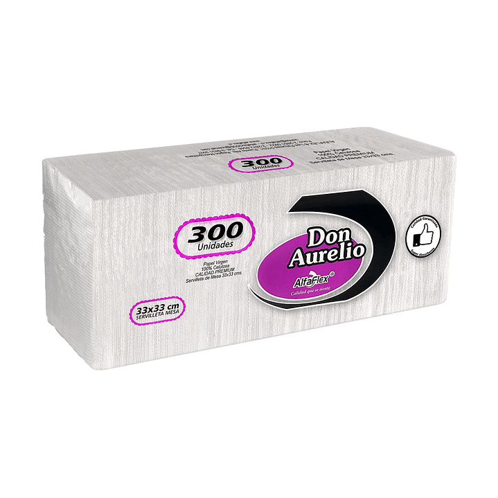 SERVILLETAS DE MESA DON AURELIO DE 33 X 33  CAJA  TRAE 2700 UNIDADES ( 9 PAQUETES ) 1