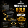 Sillón de Barbería Manhattan Gold