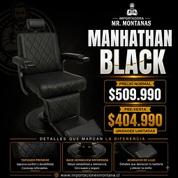 Sillón de Barbería Manhattan Black