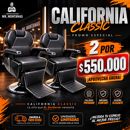 Promo 2 Sillones de Barbería California Classic