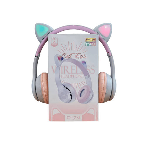 Audífonos Inalámbrico P47M Cat Ear RGB