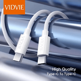 Cable Marca Vidvie Modelo CB4012 Tipo C a C 60W