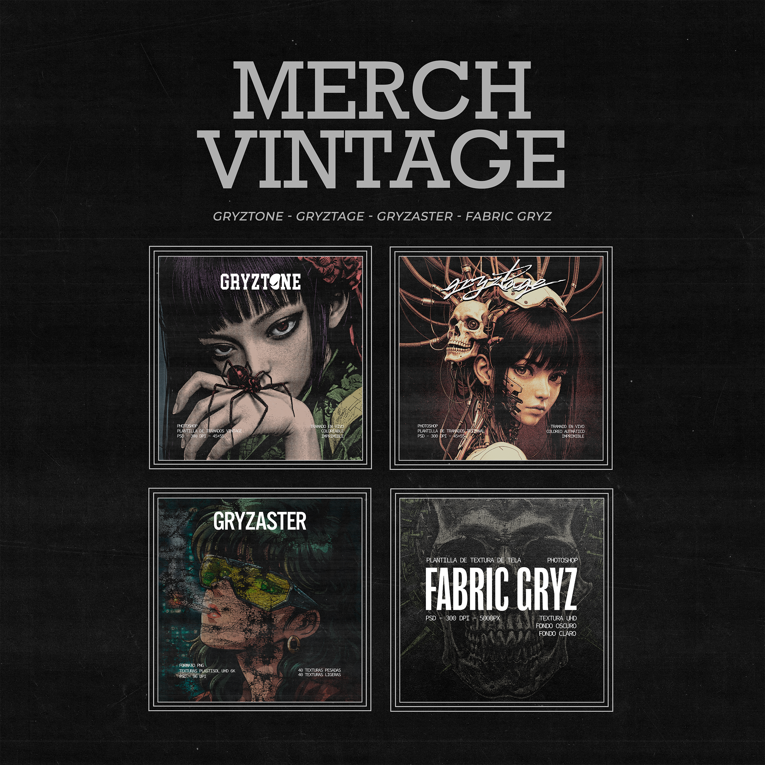 MERCH VINTAGE: PLANTILLAS VINTAGE, TEXTURAS Y MOCKUP 1