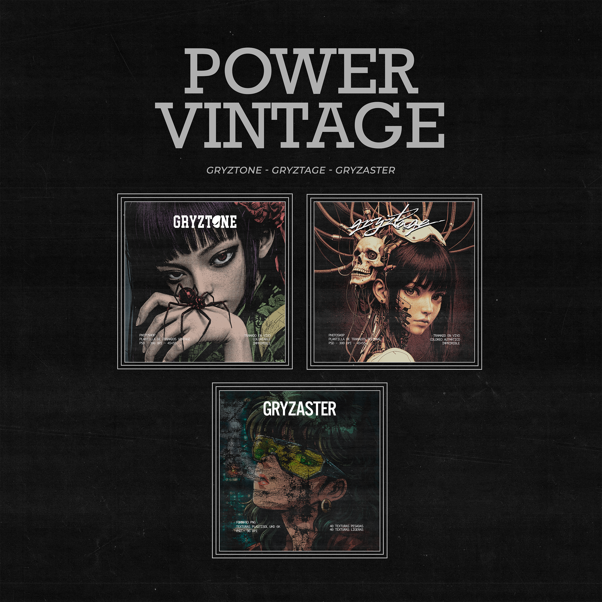 POWER VINTAGE: PLANTILLAS DE ARTE VINTAGE Y TEXTURAS 1