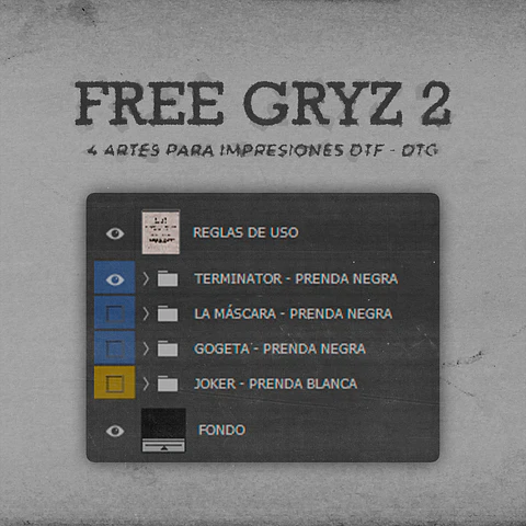FREE GRYZ 2: ARTES DTF - DTG GRATIS