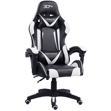 Silla Gamer 3DFX Viriato Ergonomica Negra y blanca