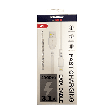 Jellico Cable Data Lightning Blanco KDS-32, 2M