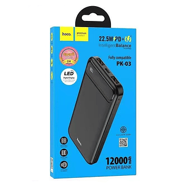 Cargador portatil Hoco PK-03 Fully 22.5W 12000mAh negro