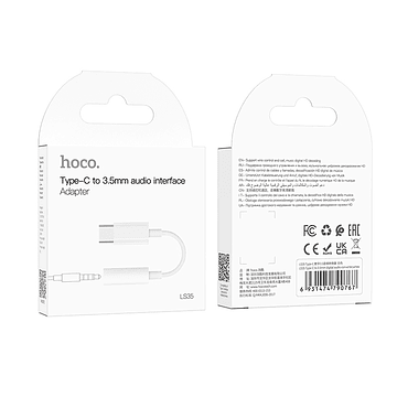Adaptador Hoco Audio LS35 USB Tipo C a 3.5mm Blanco