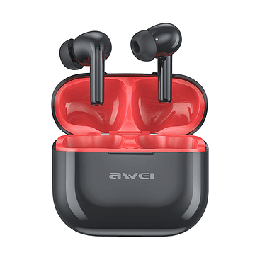 Audifonos Awei T1 Pro TWS In Ear Bluetooth Negro + Rojo