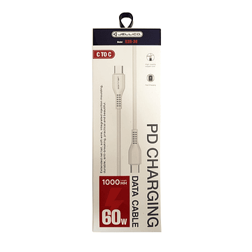 Cable Jellico KDS-30 Tipo C a Tipo C 1m 60w Blanco