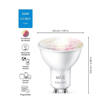 Ampolleta LED inteligente Philips GU10 Wi Fi BLE 4.7W Color