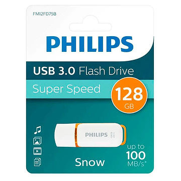 Pendrive Philips Snow 128GB USB 3.0 Flash Speed Blanco