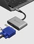 Adaptador Adam Elements USB C a dual HDMI y VGA VH1 gris