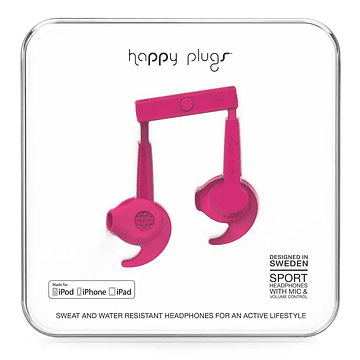 Audifonos Happy Plugs In Ear Deportivo Rosado