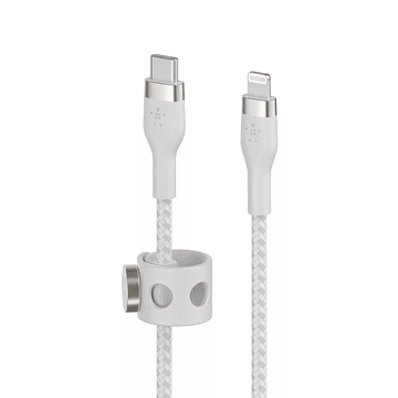 Cable Belkin Pro Flex USB C a Ligthing 3mt Blanco