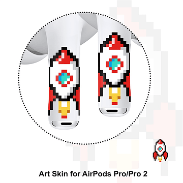 Sticker Autoadhesivo para Audifonos Airpods Pro-Pro2 Cohete