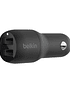 Cargador de Auto Belkin 24W Doble USB Boost Charge Negro
