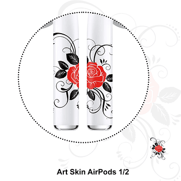 Sticker Autoadhesivo para Audifonos Airpods 1-2 Rosa Roja