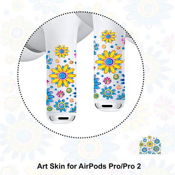 Sticker Autoadhesivo para Audifonos Airpods Pro-Pro2 Flor
