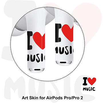Sticker Autoadhesivo para Audifonos Airpods Pro-Pro2 I Love