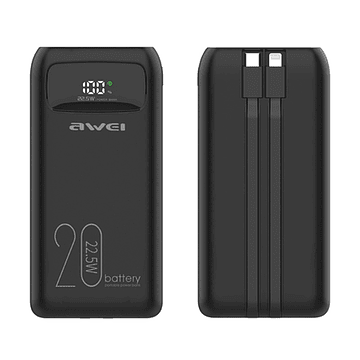 Bateria externa Power bank Awei P169K 22,5W 20,000mAh Negro