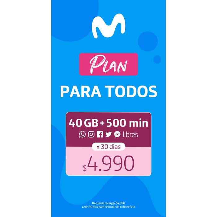 Sim Card Movistar Plan para todos