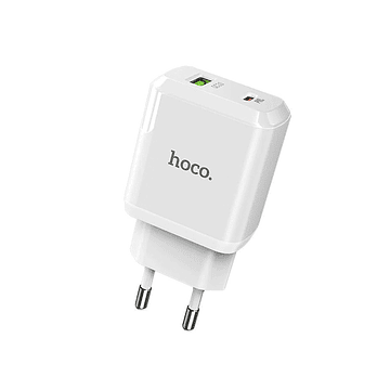 Cargador Hoco N5 Favor dual port PD20W QC3.0 Blanco