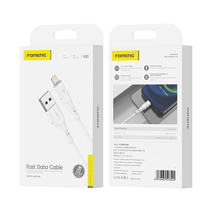 Cable Lightning Foneng X81 2.1A 1M Blanco