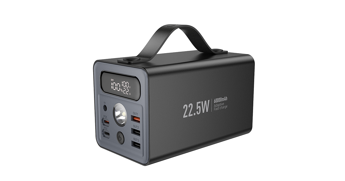 Powerbank Hoco J138 Distant 22.5W+PD20W+DC12V Luz 60000mAh,