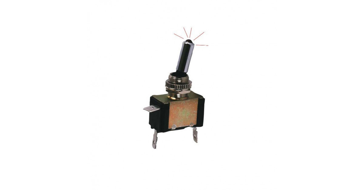 Interruptor ON / OFF Metal con LED Rojo