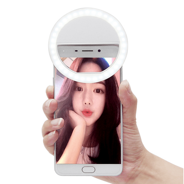 Aro Luz Led Celular Para Selfies 3 Modos De Luz Recargable